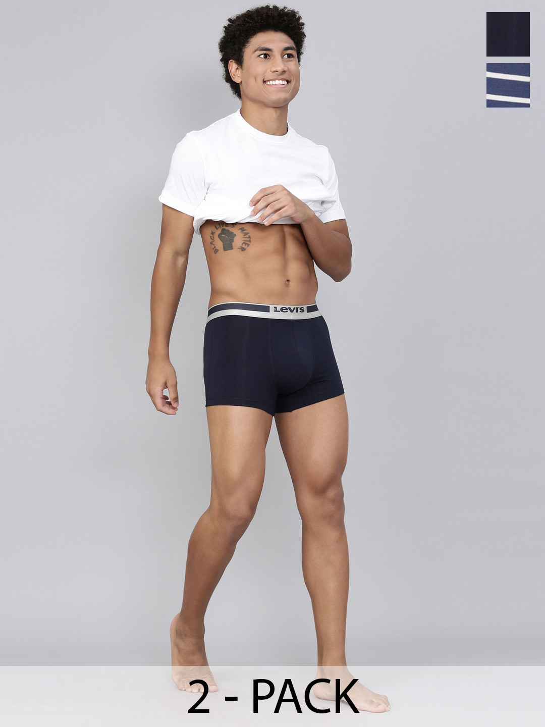 

Levis Pack Of 2 Mid-Rise Cotton Trunks 12032628-1-14461446, Navy blue