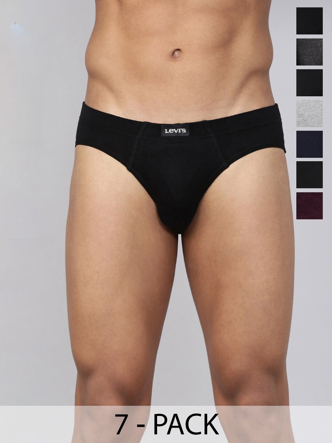 

Levis Pack Of 7 Mid-Rise Cotton Briefs 12032634-1-19523504, Multi
