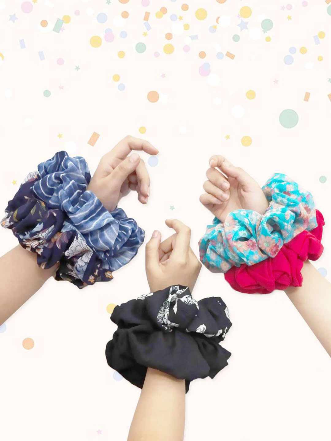 

LastInch Women Set Of 6 Ponytail Holders, Pink