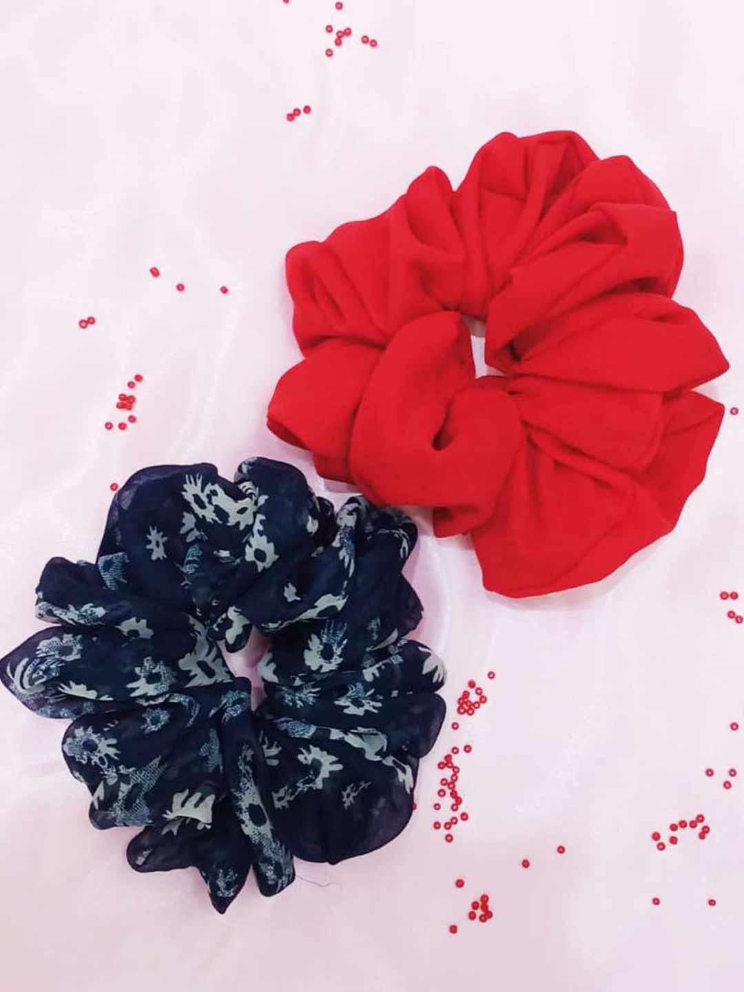 

LastInch Set of 2 Ponytail Holders, Red
