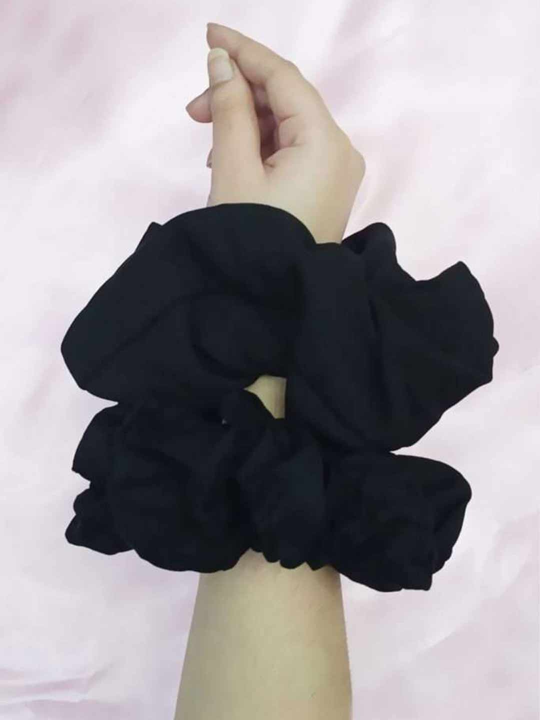 

LastInch Women Set Of 2 Ponytail Holders, Black