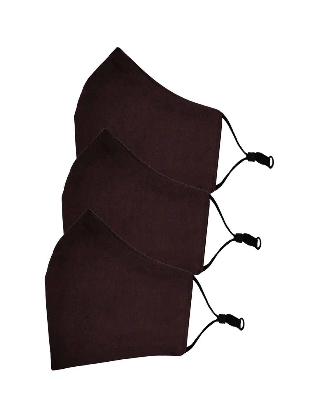 

LastInch Pack Of 3 Washable Organic Cotton Outdoor Masks, Brown