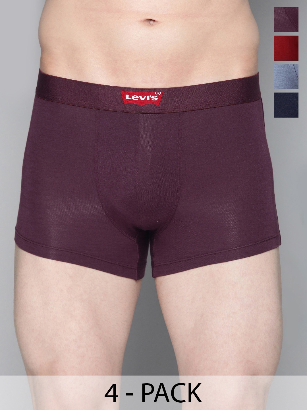 

Levis Pack Of 4 Mid-Rise Cotton Trunks 20369334-1-14933394, Assorted