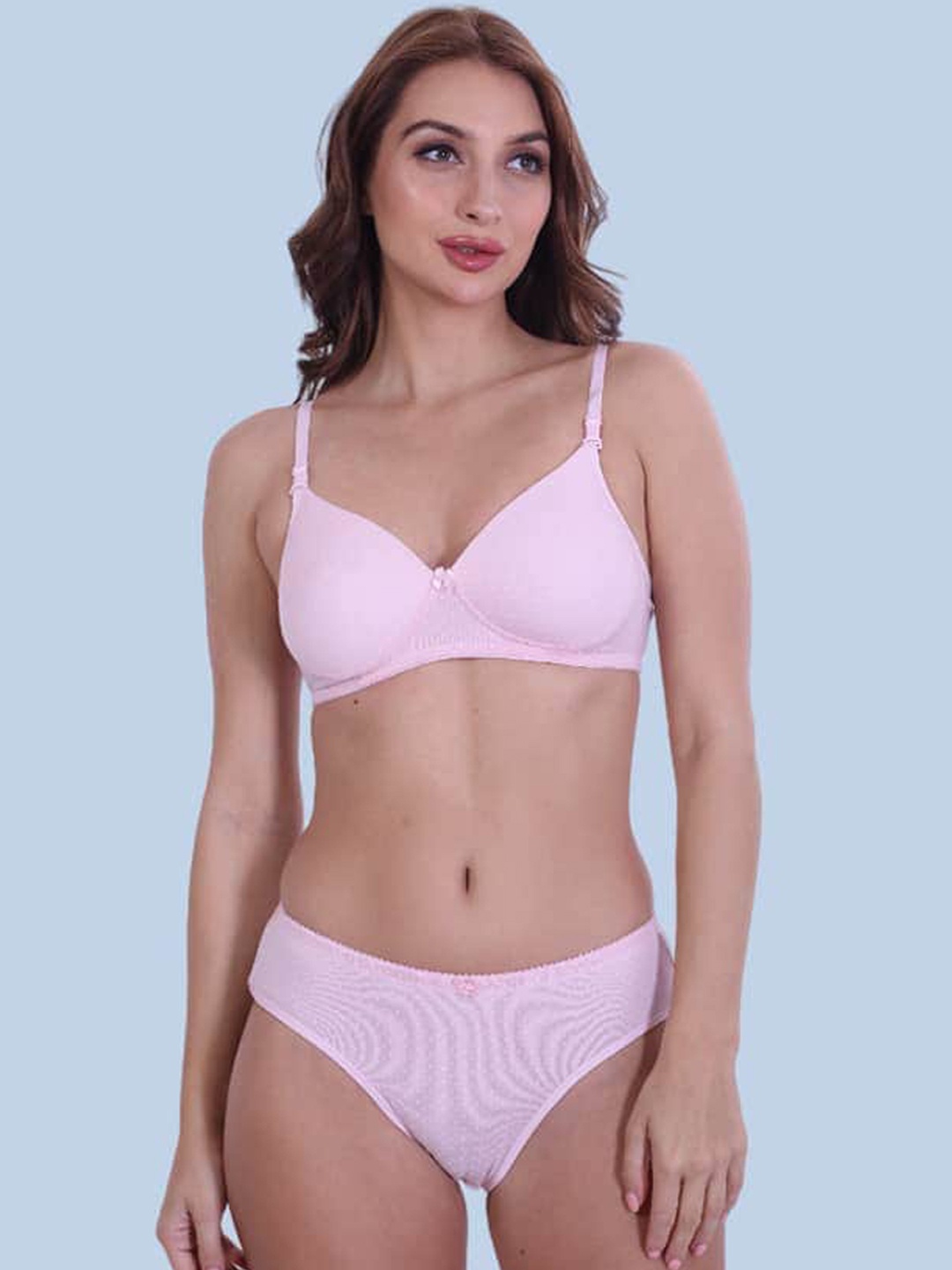 

BOLD & BAE Lightly Padded Cotton Lingerie Set, Pink