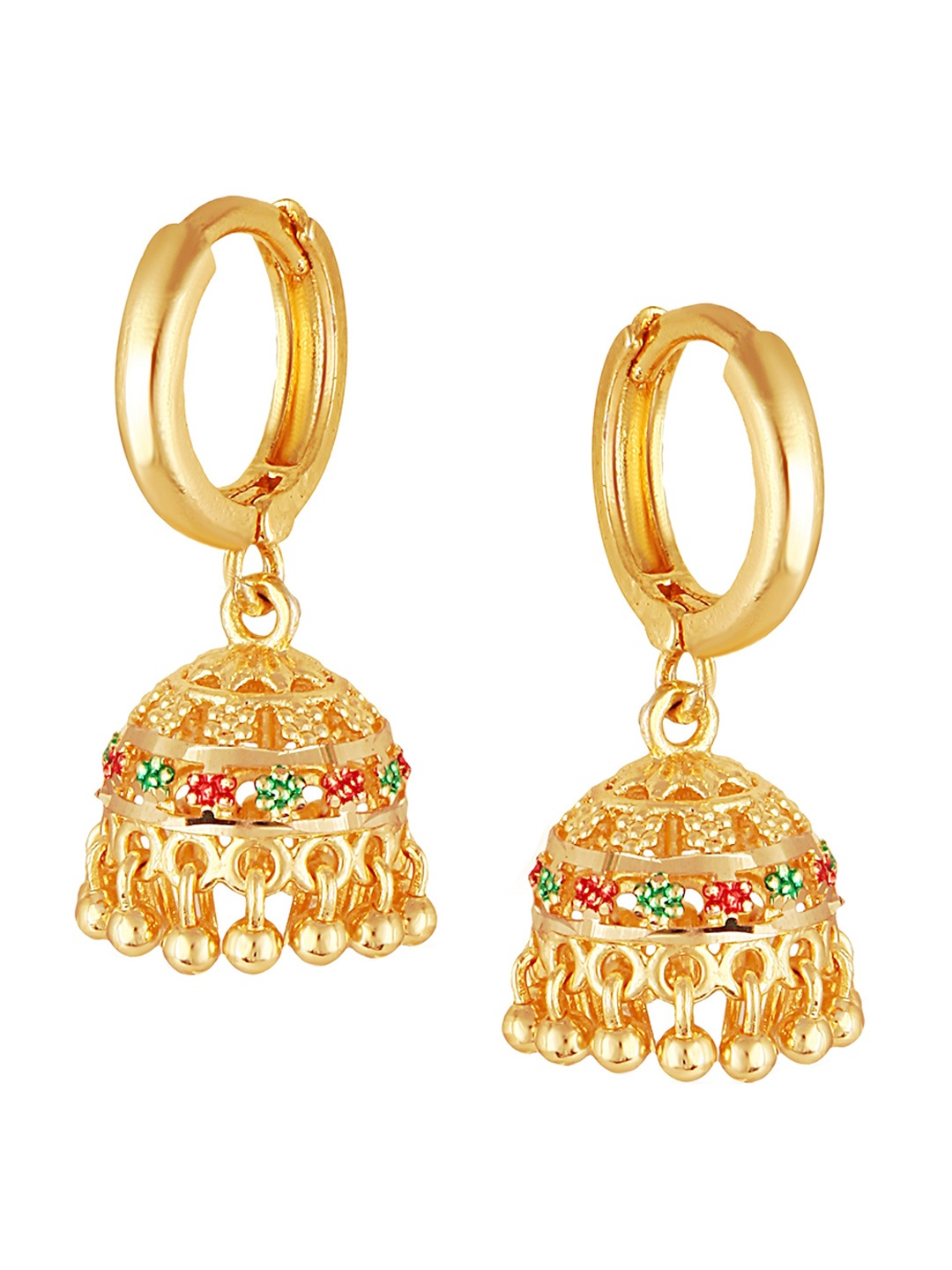 

Vighnaharta Gold-Plated Contemporary Jhumkas