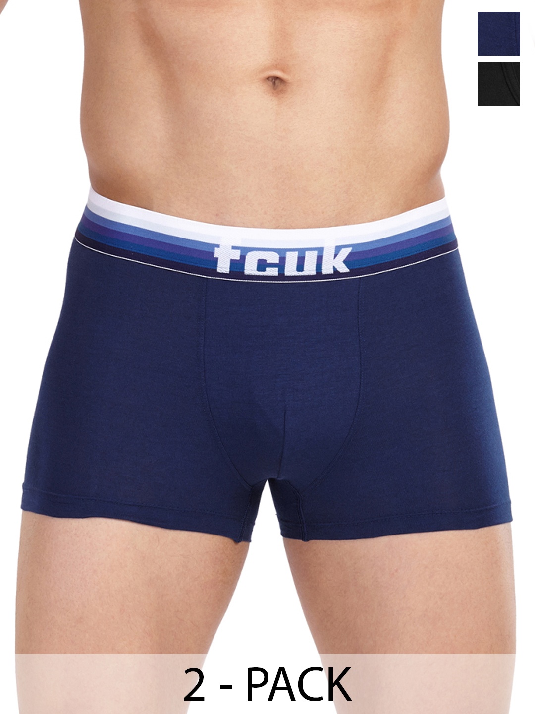 

FCUK Pack Of 2 Mid-Rise Cotton Trunks 8081239-1-1993232, Blue