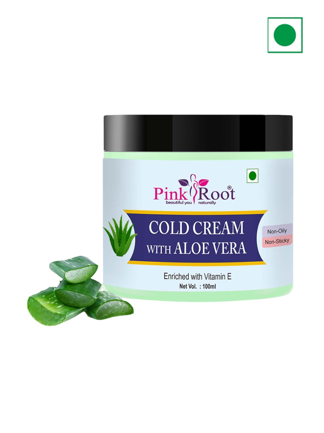 

Pink Root Aloe Vera Cold Cream with Vitamin E - 100 ml, Blue