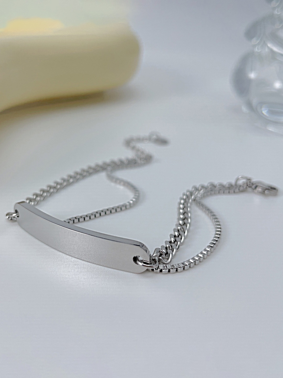 

Fashion Frill Silver-Plated Stainless Steel Link Bracelet
