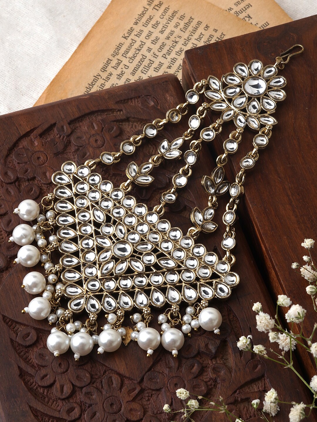 

TEEJH Beaded Hair Accessory Set, White