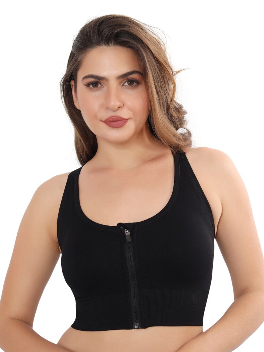 

Bella Voste Full Coverage Removable Padding Workout Bra With All Day Comfort, Black