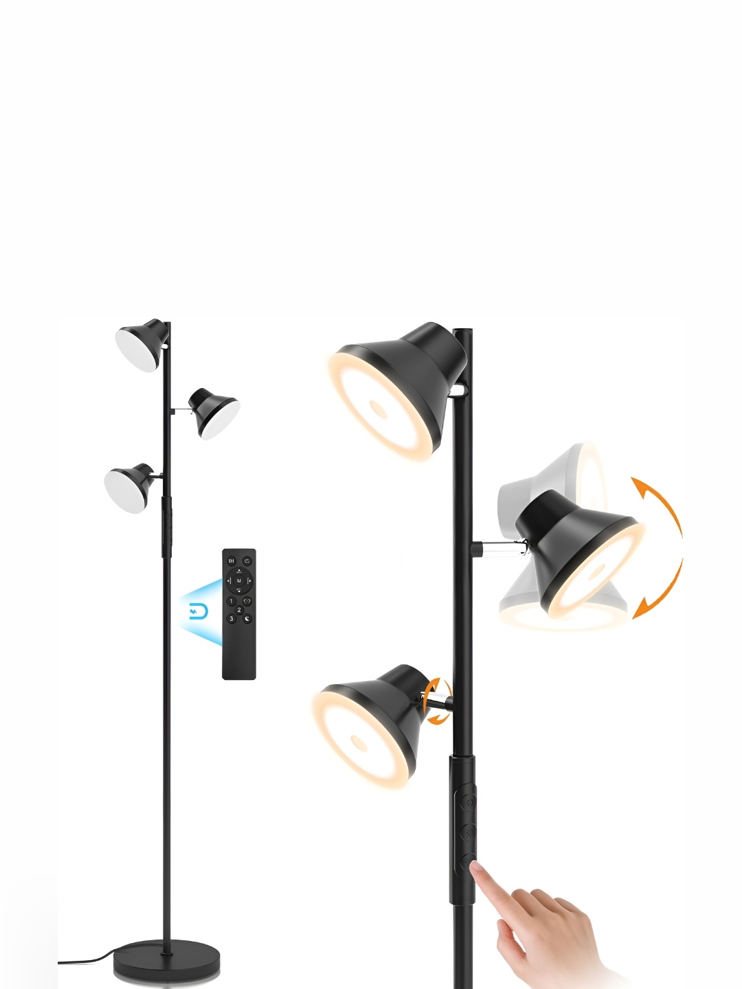 

THE ARTMENT Black Adjustable LED Floor Lamp