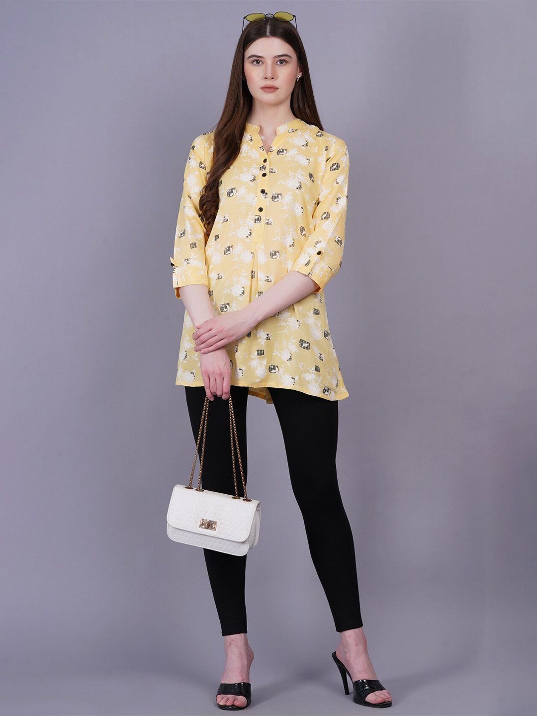 

HIGHLIGHT FASHION EXPORT Floral Printed Top, Yellow