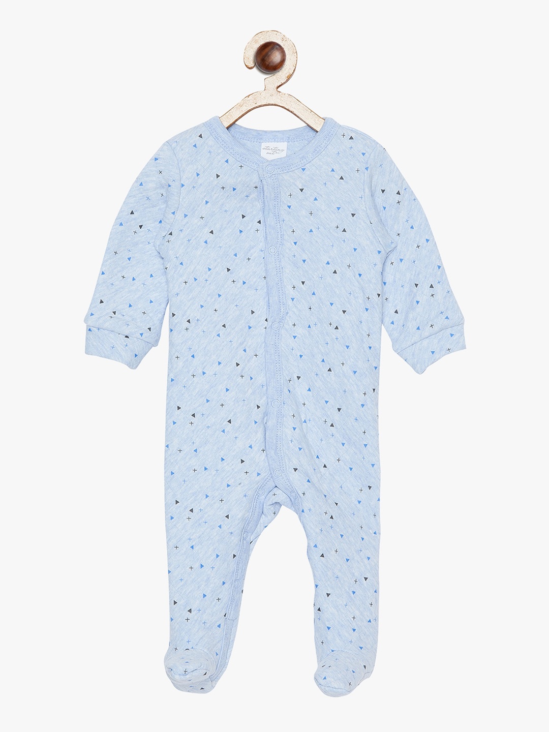 

BAESD Infants Geometric Printed Cotton Sleepsuit, Blue