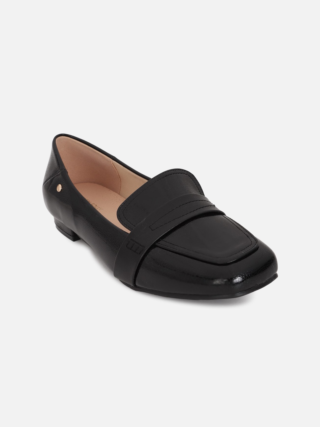 

Allen Solly Woman Square Toe Penny Loafers, Black