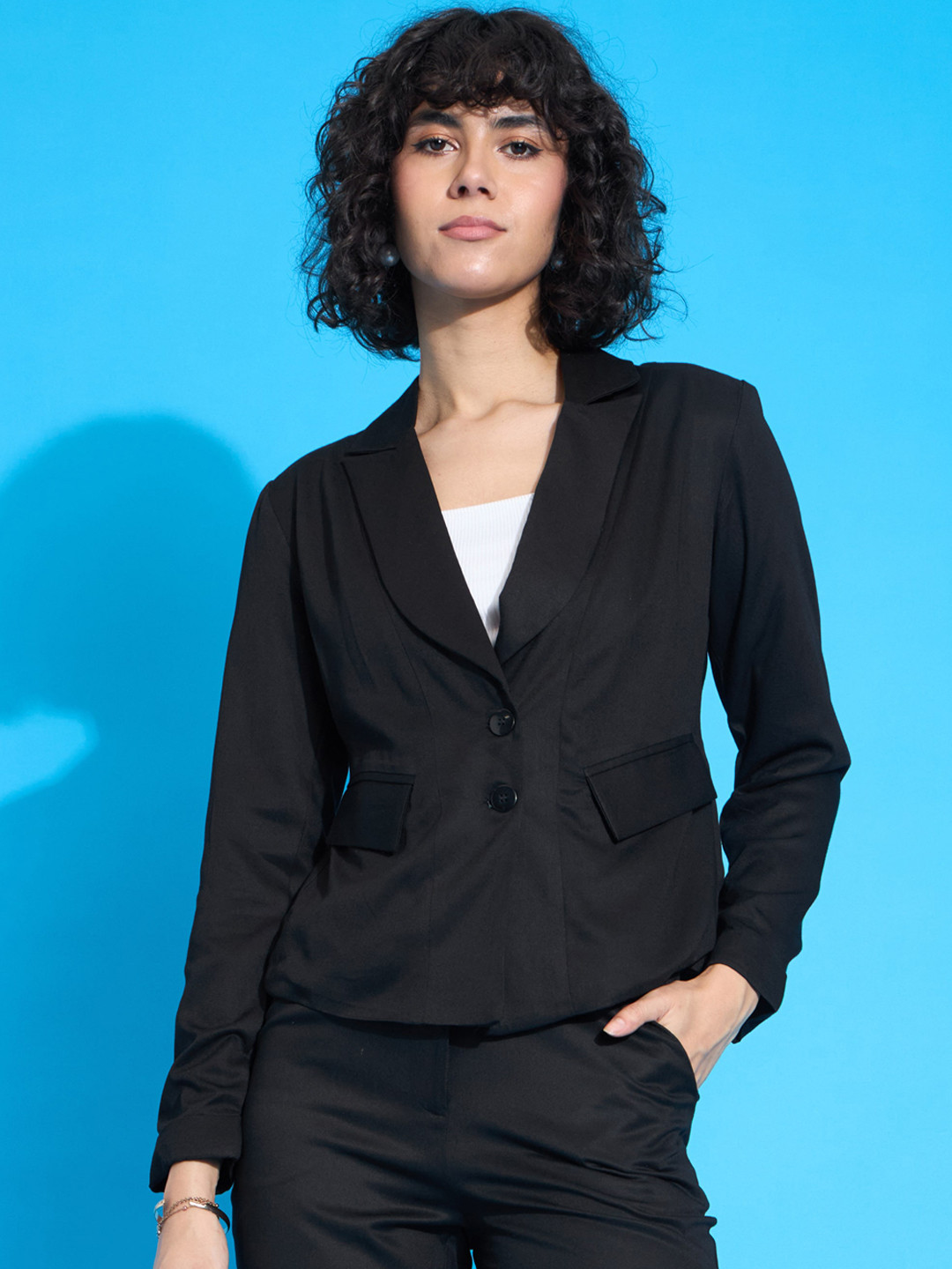 

SASSAFRAS worklyf Single-Breasted Formal Blazers, Black