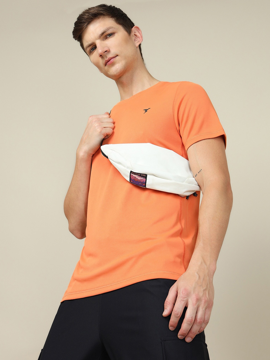 

Technosport Round Neck Anti Odour UPF50+ Sun Protection Slim Fit Training T-shirt, Orange