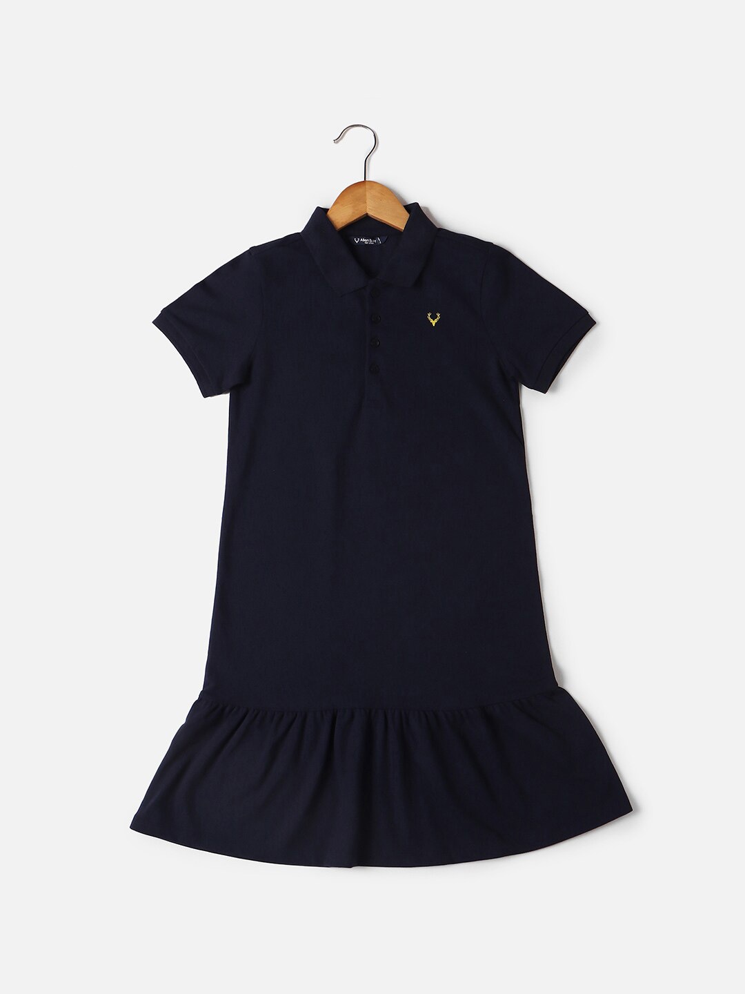 

Allen Solly Junior Girls Shirt Collar T-shirt Dress, Navy blue