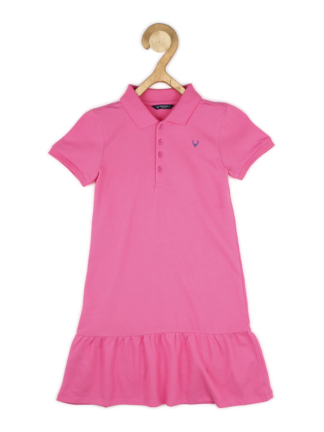 

Allen Solly Junior Girls Shirt Collar T-shirt Dress, Pink