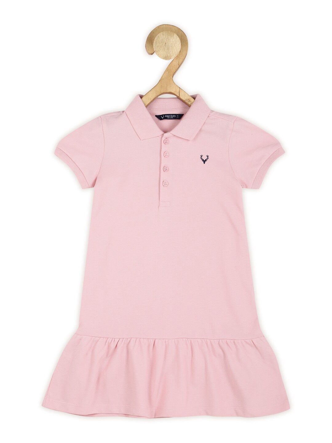 

Allen Solly Junior Girls Shirt Collar T-shirt Dress, Pink