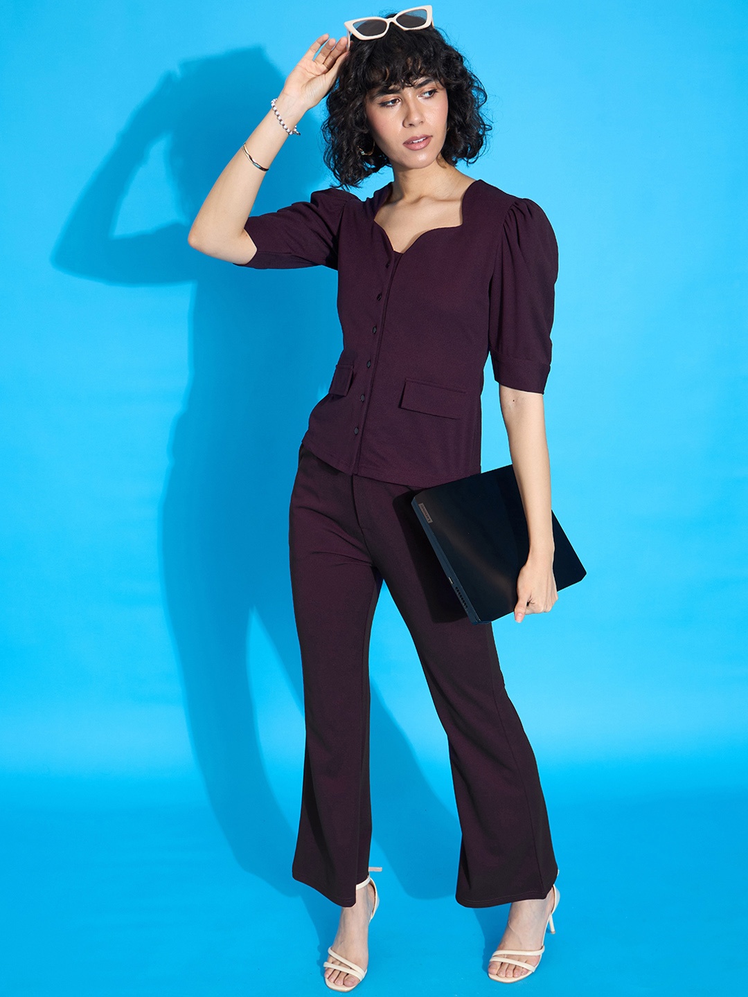 

SASSAFRAS worklyf Top With Trousers, Burgundy