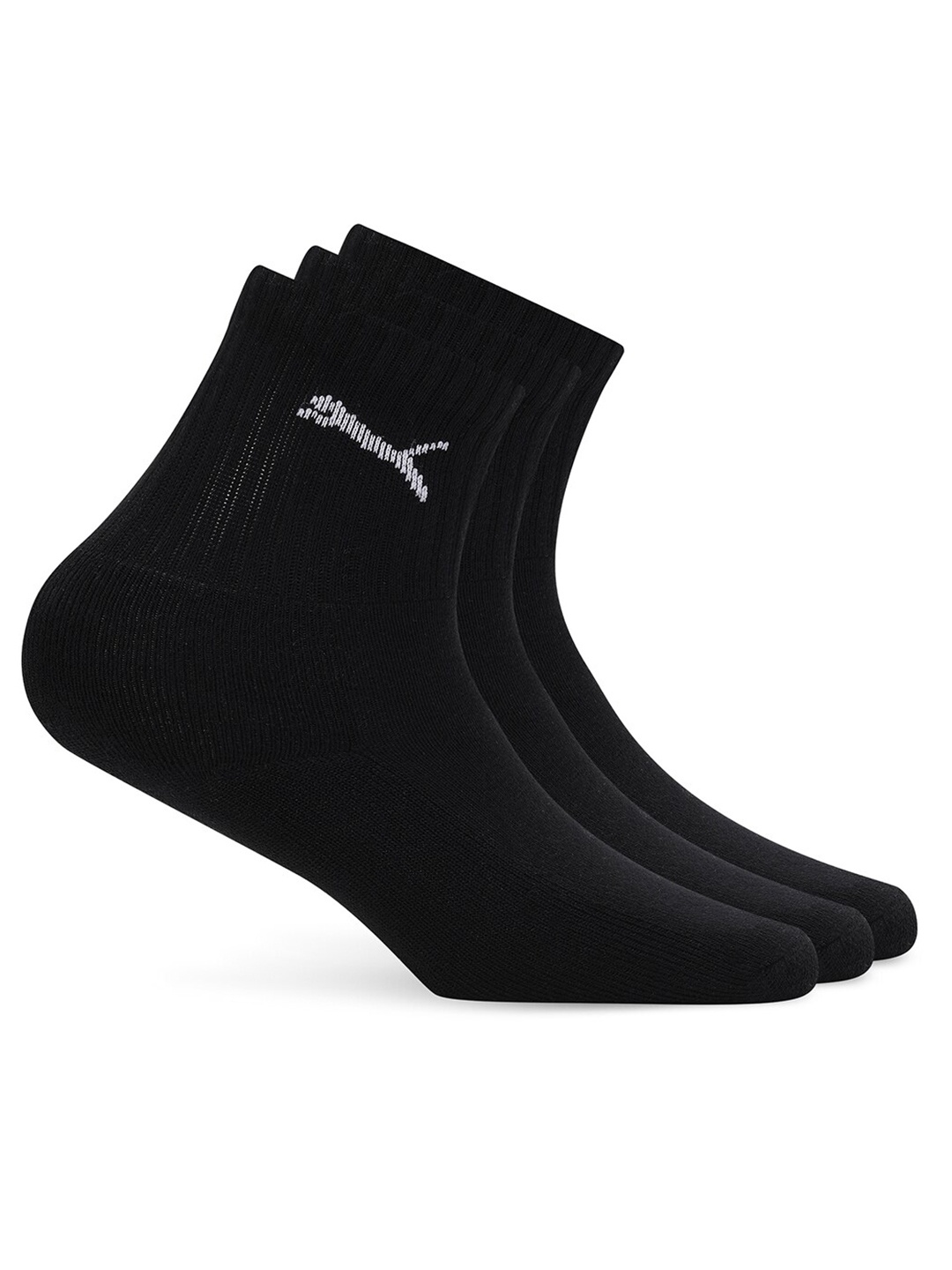 

Puma Kids Pack Of 3 Calf-Length Cotton Sport Socks, Black