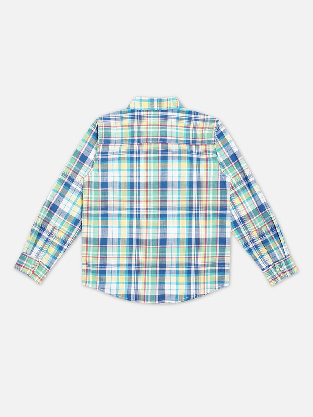 

Pepe Jeans Boys Checked Spread Collar Cotton Casual Shirt, Green