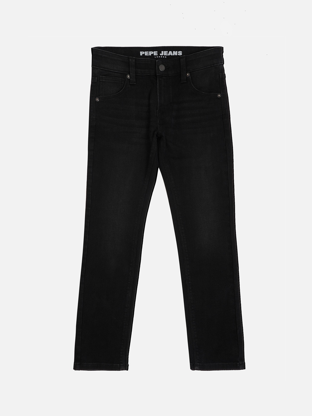 

Pepe Jeans Boys Rivet Straight Leg Mid-Rise Clean Look Stretchable Jeans, Black
