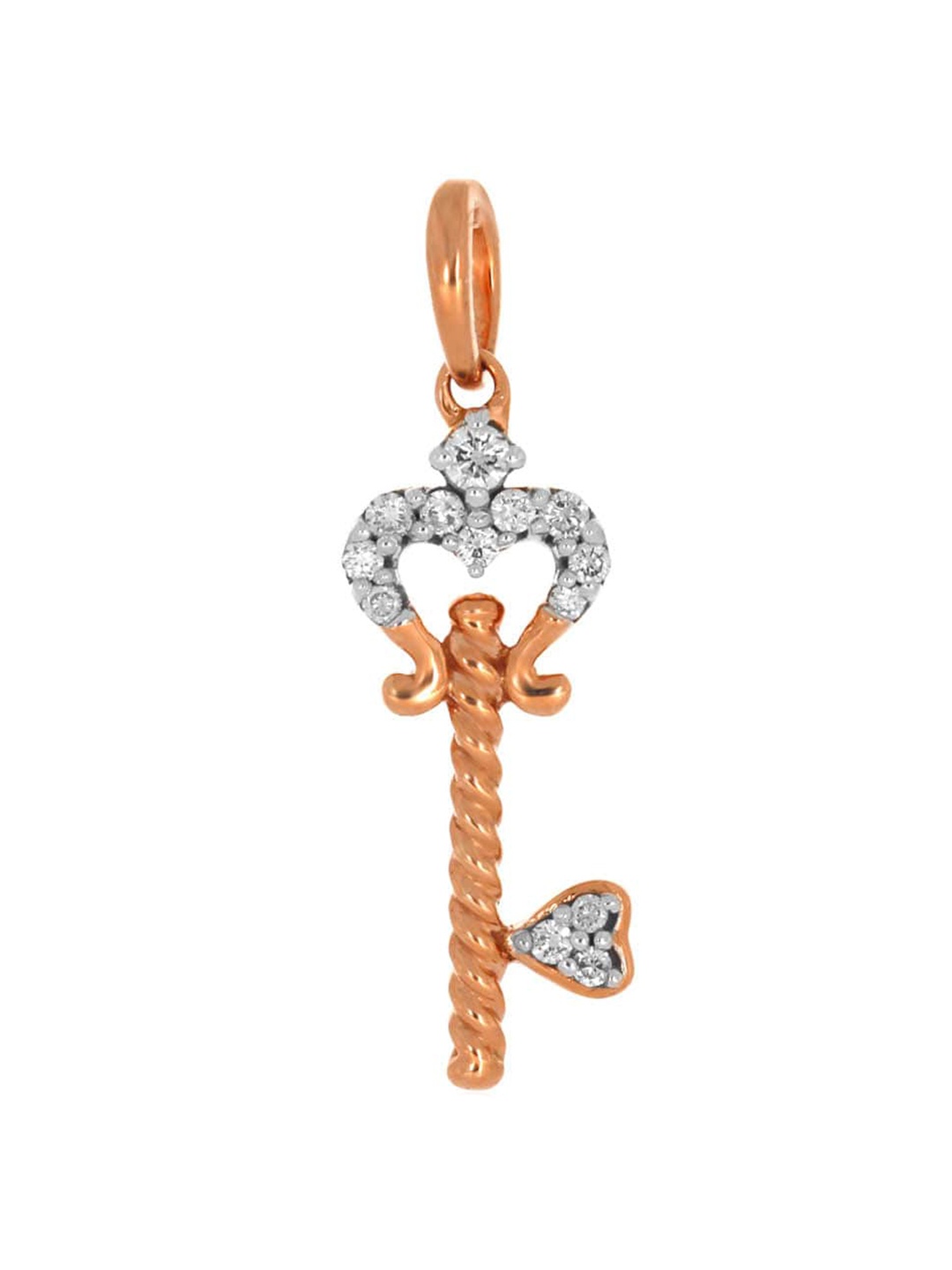 

SENCO 14 KT Rose Gold Doors To Heart Diamond Pendant-0.8gm