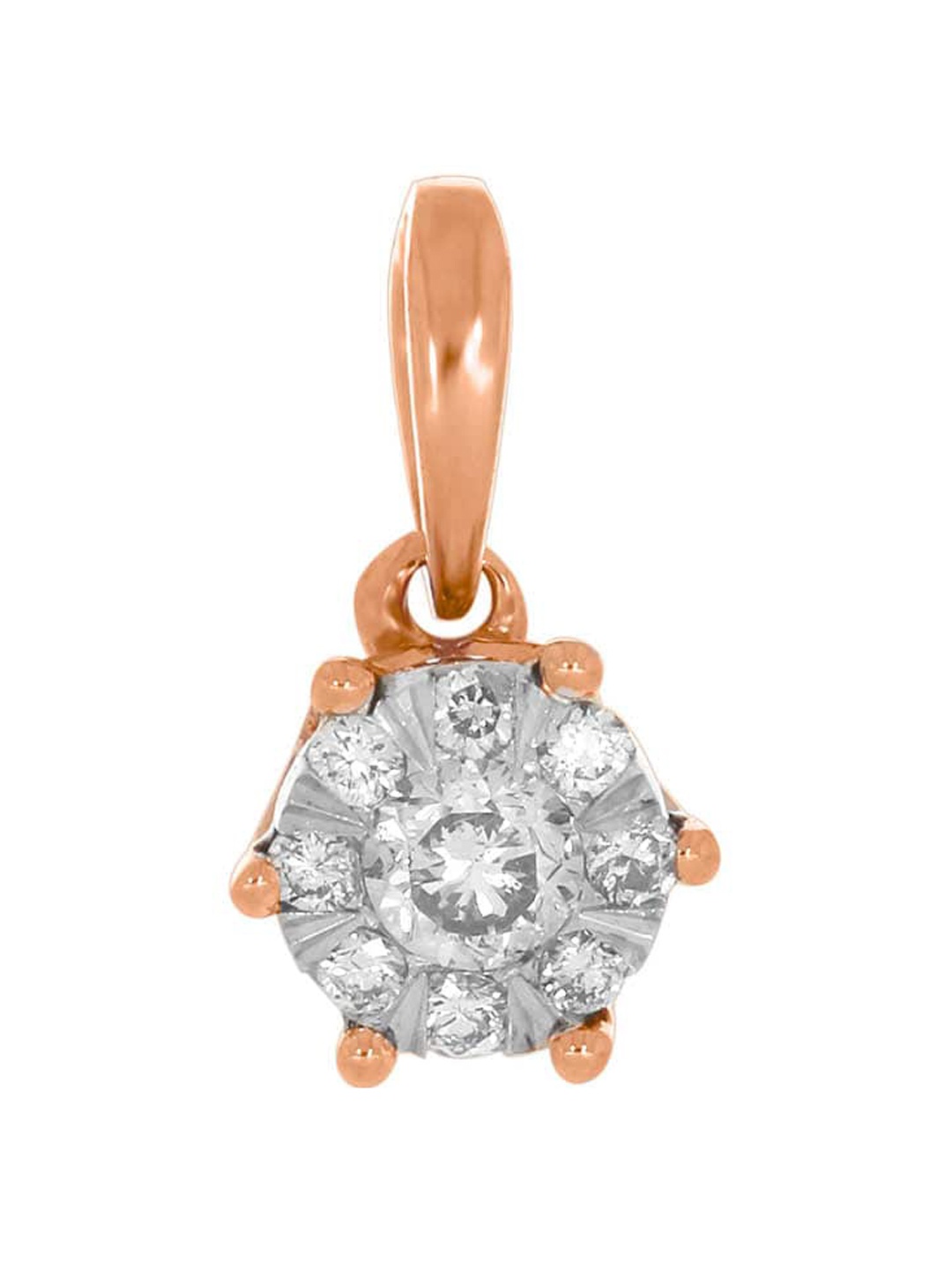 

SENCO 14KT Rose Gold Tiny Shining Star Diamond Pendant-0.6gm