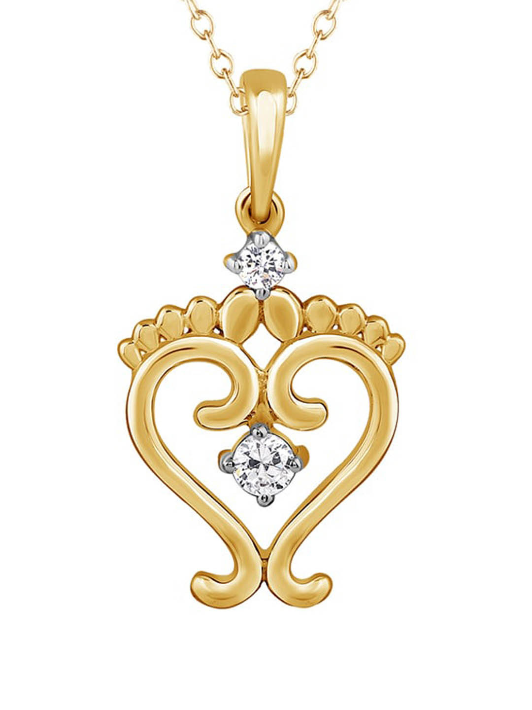 

SENCO 14 KT Gold Laxmi Charan Diamond Pendant-1.0gm, Yellow