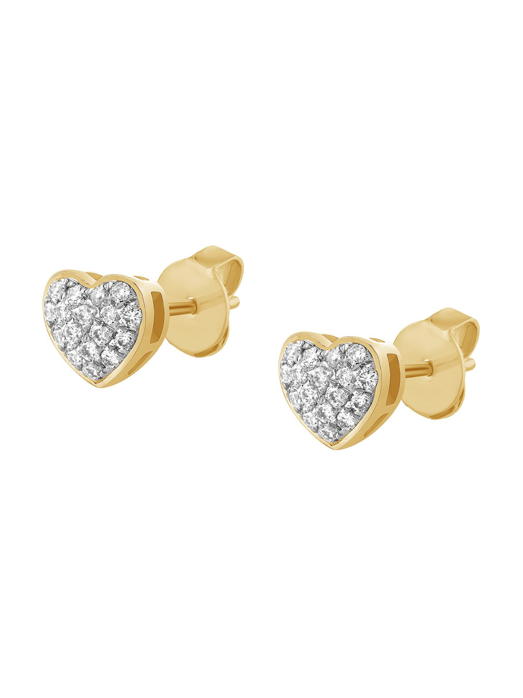 

SENCO 14K Gold Sparkling Heart Diamond Studs Earrings-1.3gm, Yellow