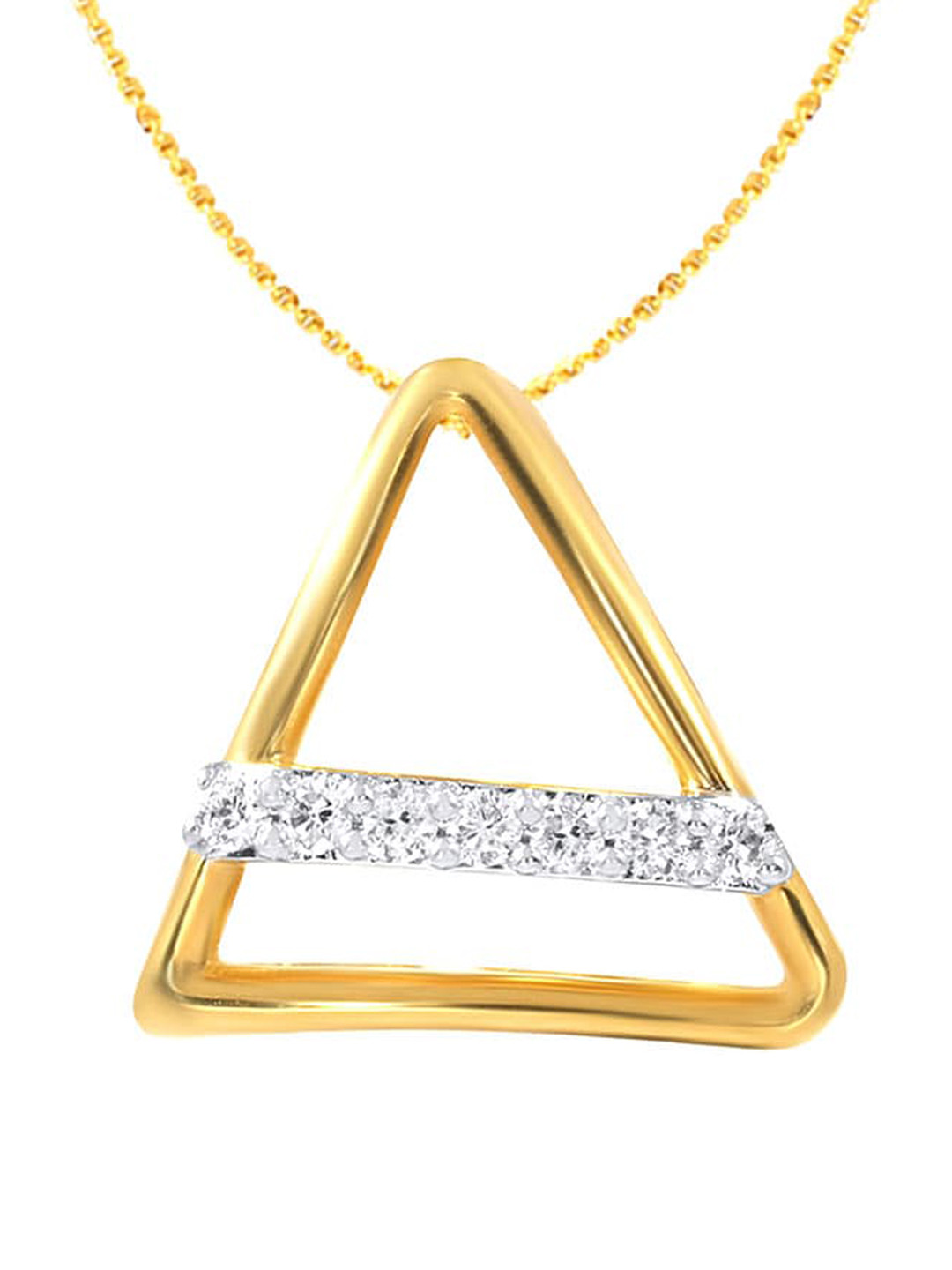 

SENCO 18 KT Gold Bridge of Triangle Diamond Pendant-1.51 gm, Yellow