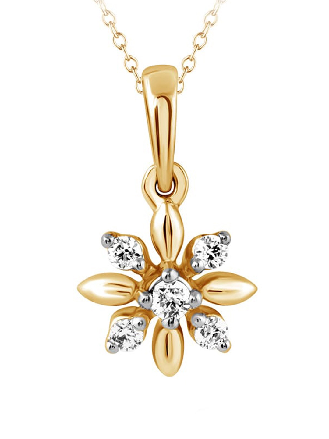 

SENCO 14K Gold Jasmine Diamond Pendant-0.8gm