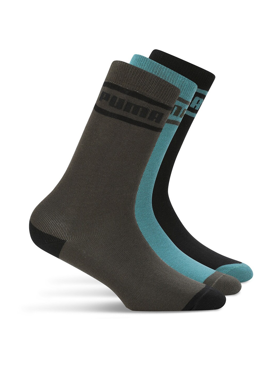 

Puma Unisex Pack Of 3 Classic Crew Calf-Length Cotton Socks, Green