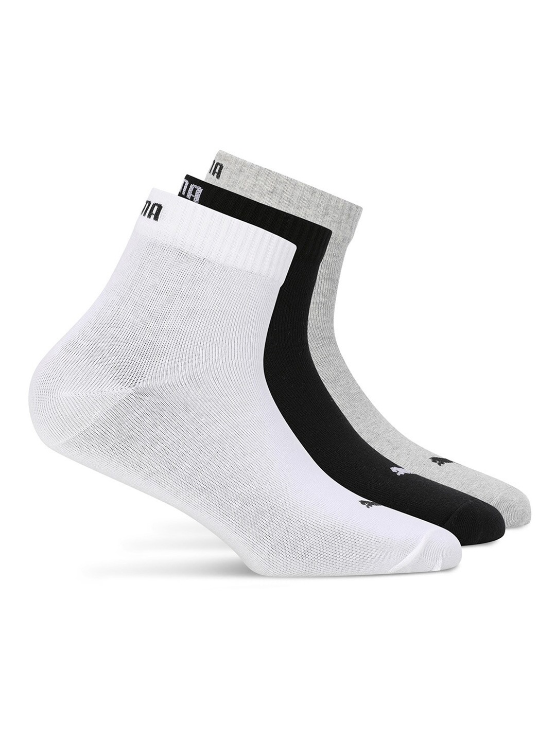

Puma Unisex Pack Of 3 Cotton Ankle-Length Socks, Grey