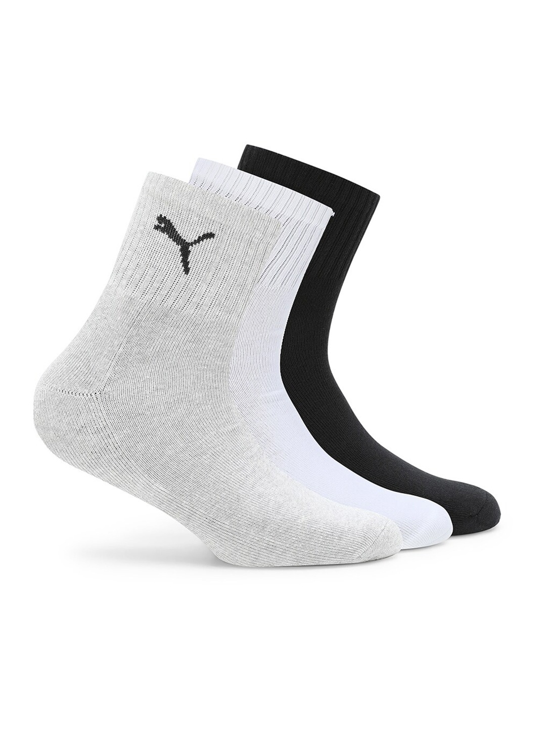 

Puma Unisex Pack Of 3 Quarter Cotton Socks, Black