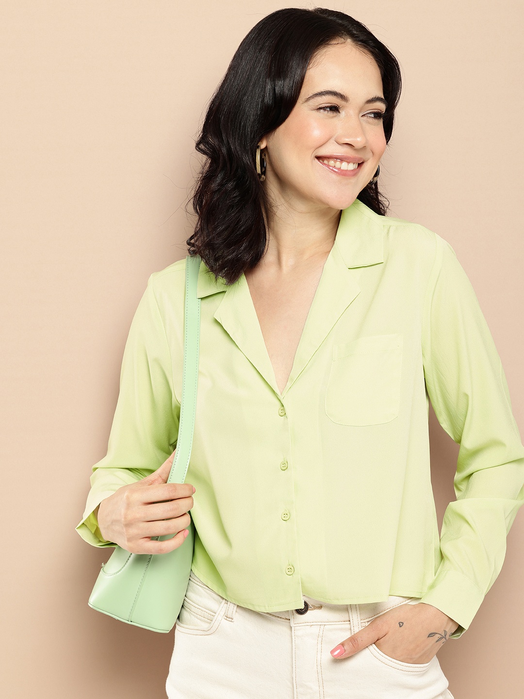 

encore by INVICTUS Long Sleeves Opaque Casual Shirt, Green