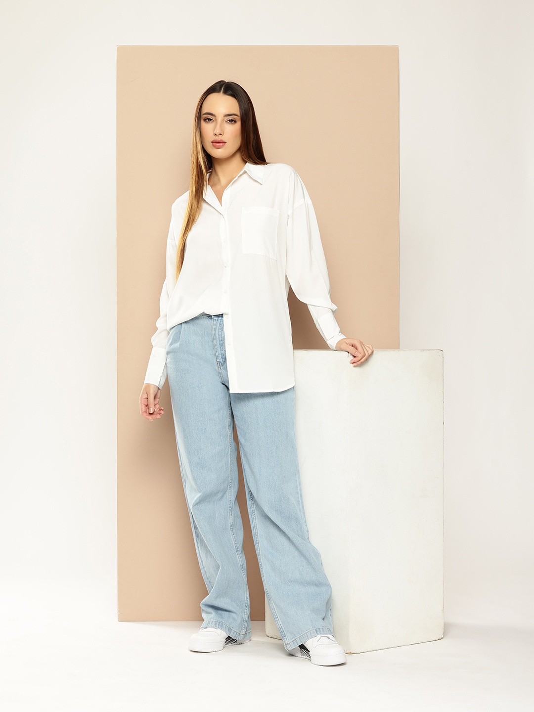 

encore by INVICTUS Relaxed Fit Longline Shirt, White