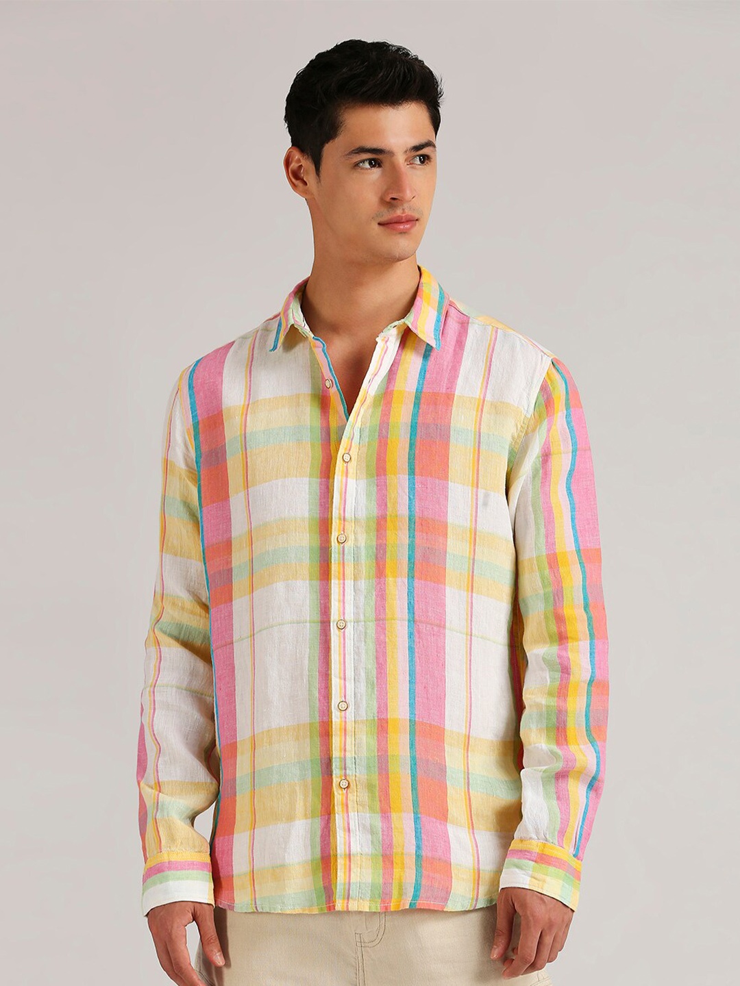 

Pepe Jeans Checked Spread Collar Casual Shirt, Yellow