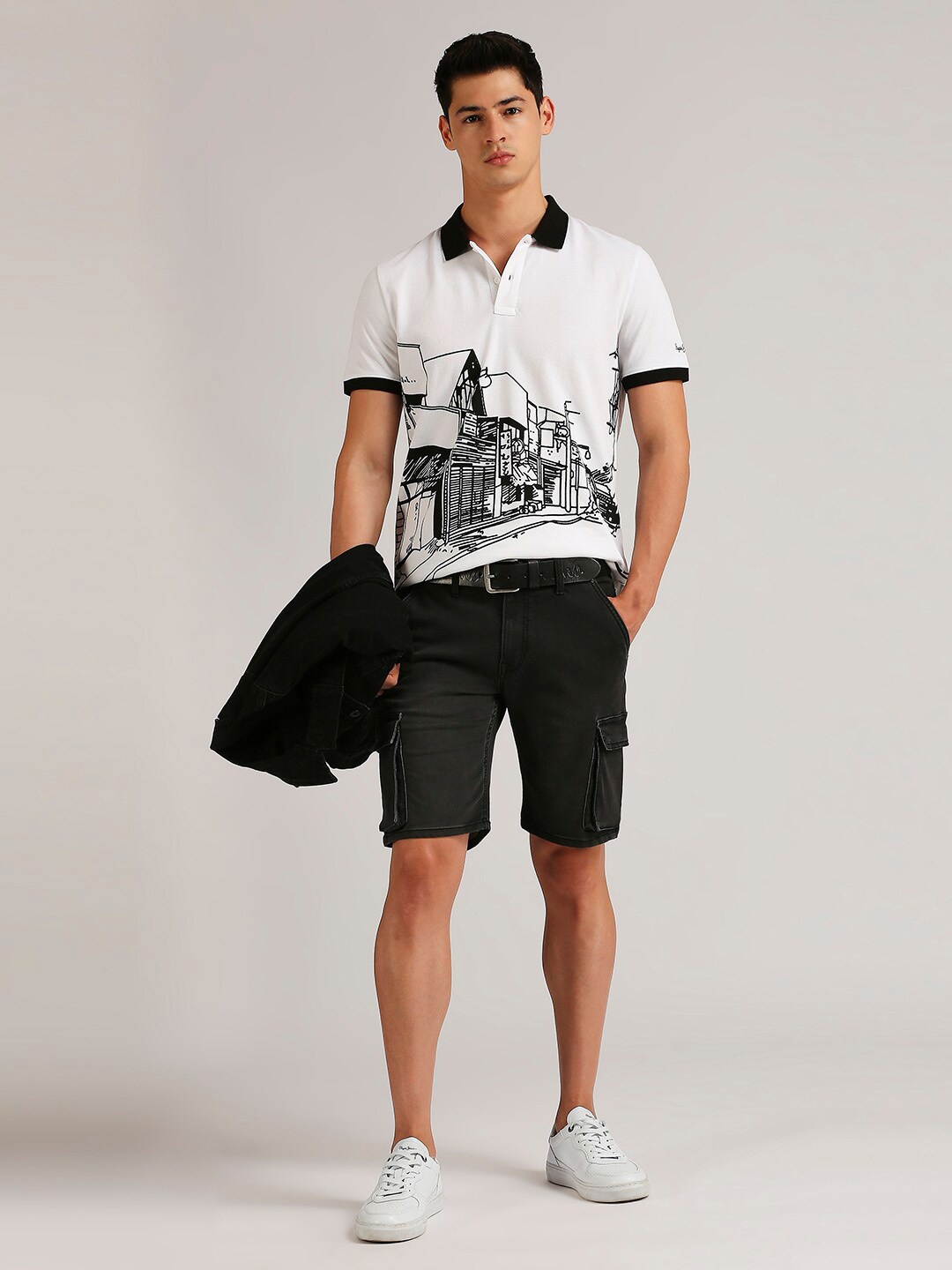 

Pepe Jeans Printed Polo Collar Pure Cotton T-shirt, White