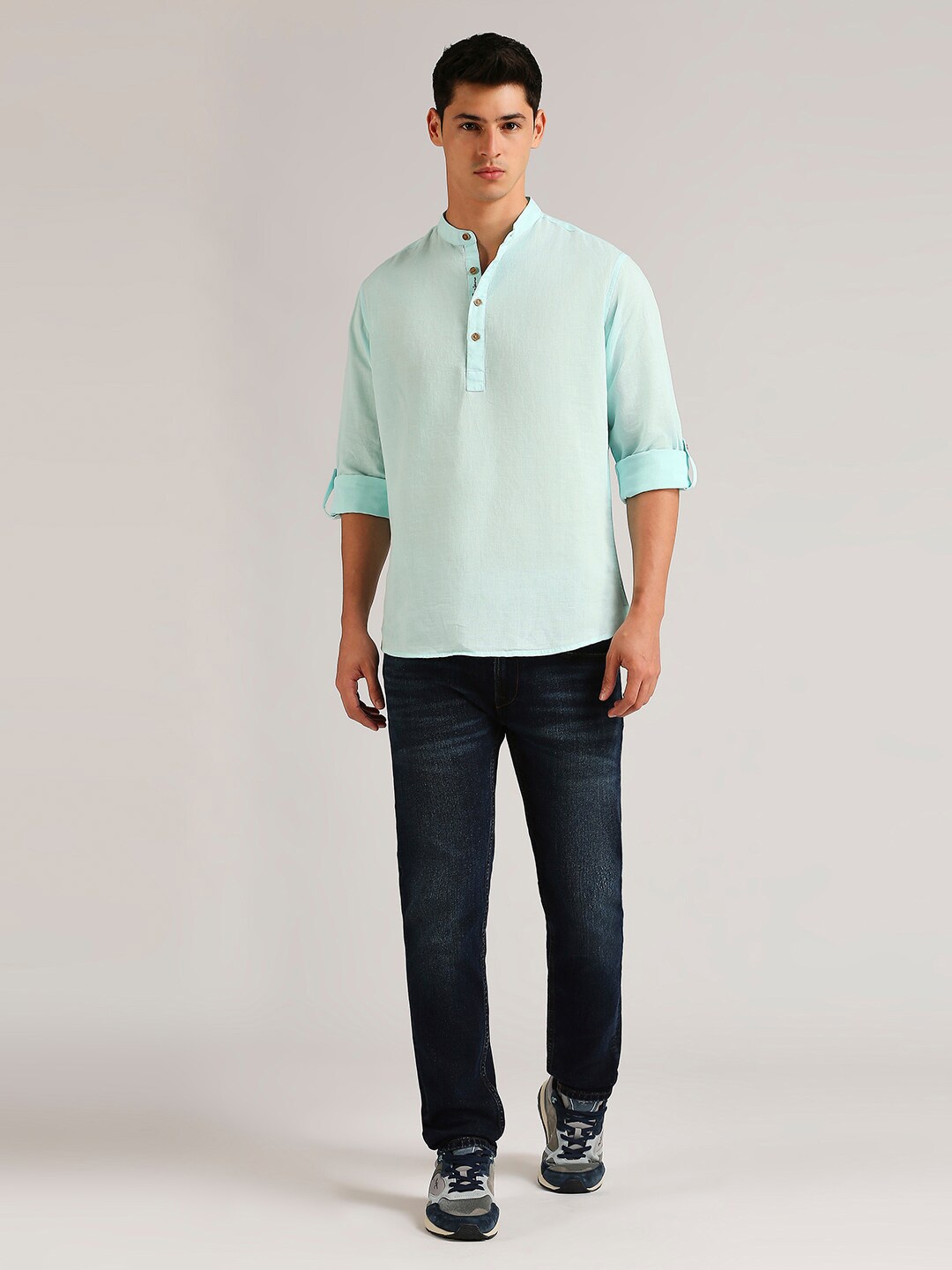 

Pepe Jeans Mandarin Collar Casual Shirt, Blue