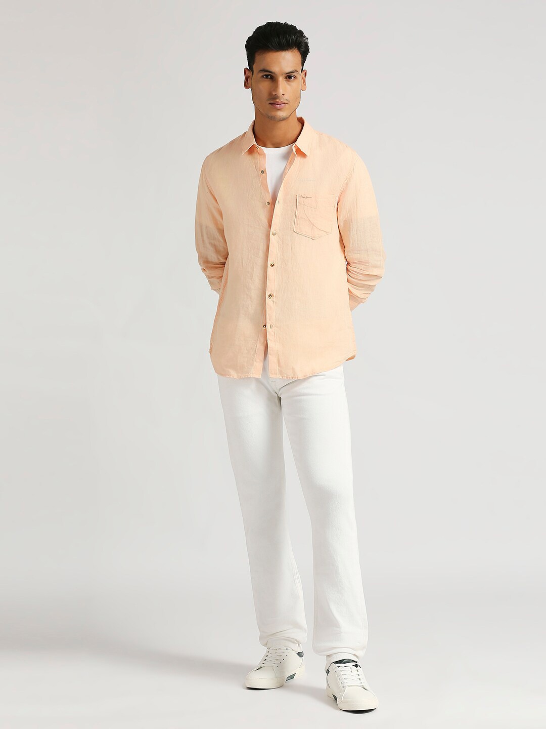

Pepe Jeans Spread Collar Casual Shirt, Orange