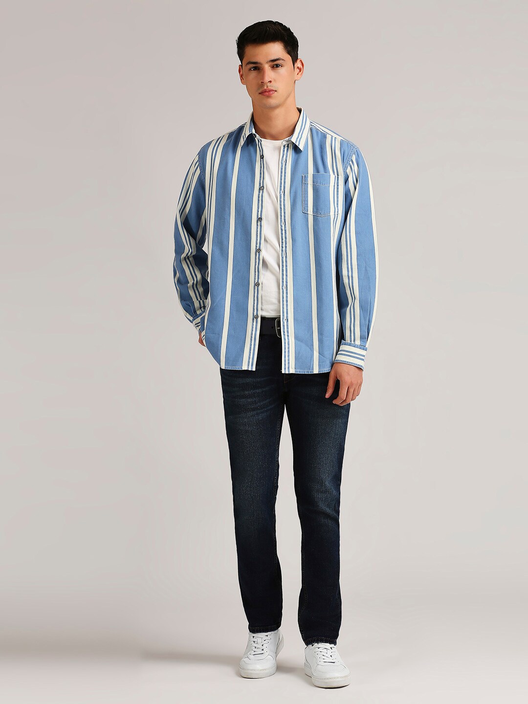 

Pepe Jeans Striped Spread Collar Casual Shirt, Blue