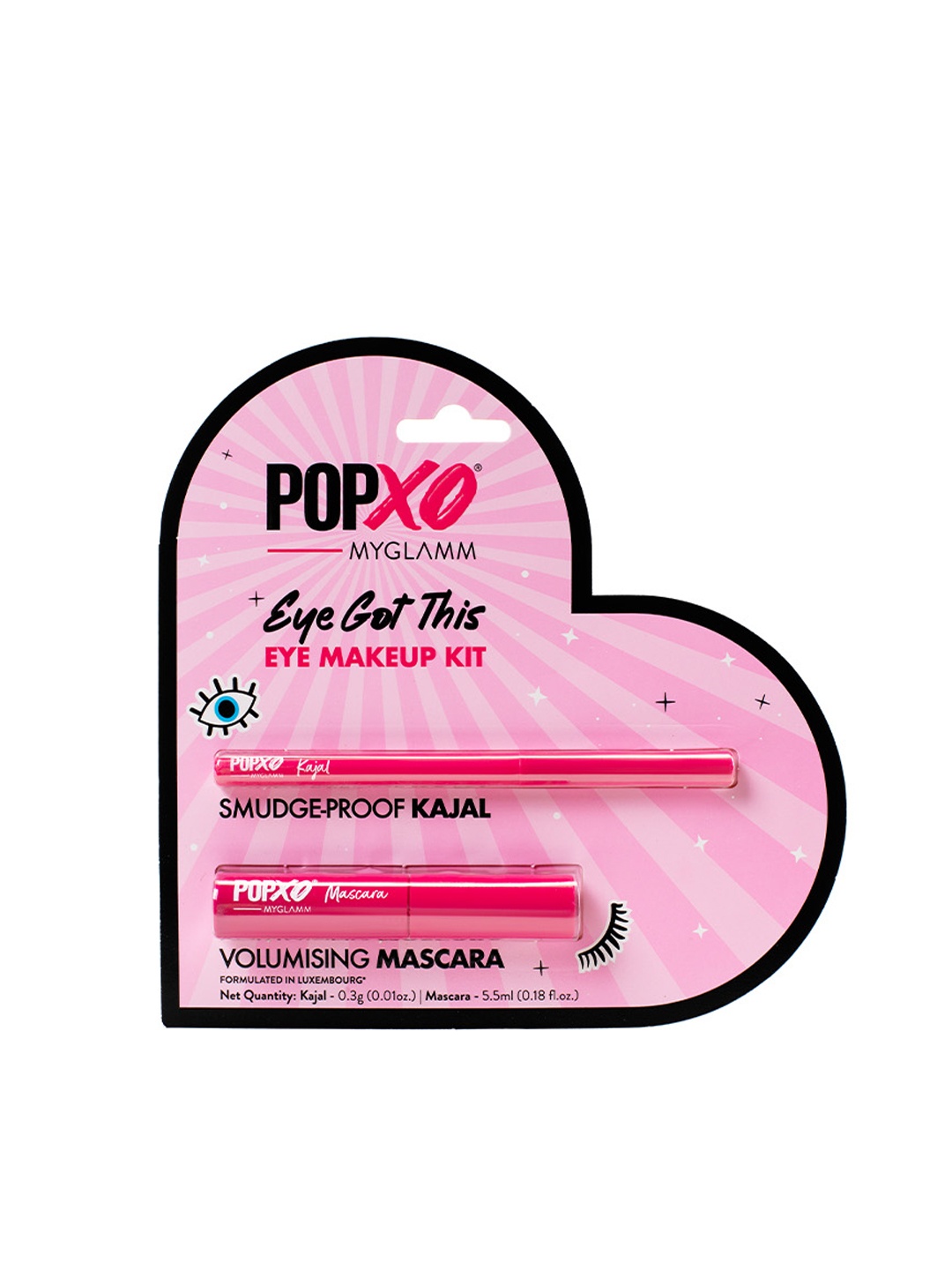 

MyGlamm POPxo After Dark Eye Makeup Kit - Black Kajal 0.3g & Mascara 5.5ml