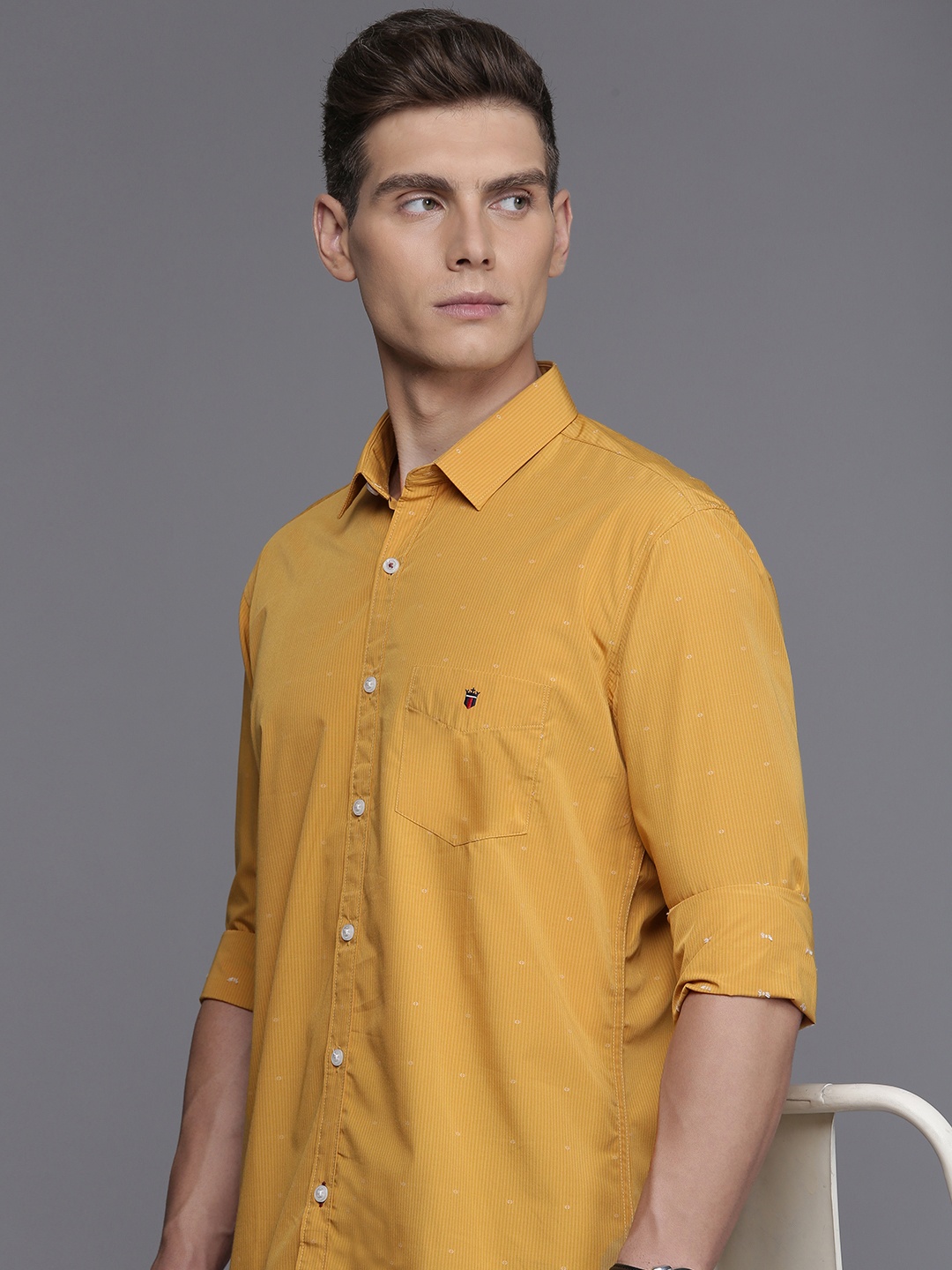 

Louis Philippe Sport Slim Fit Striped Shirt, Yellow