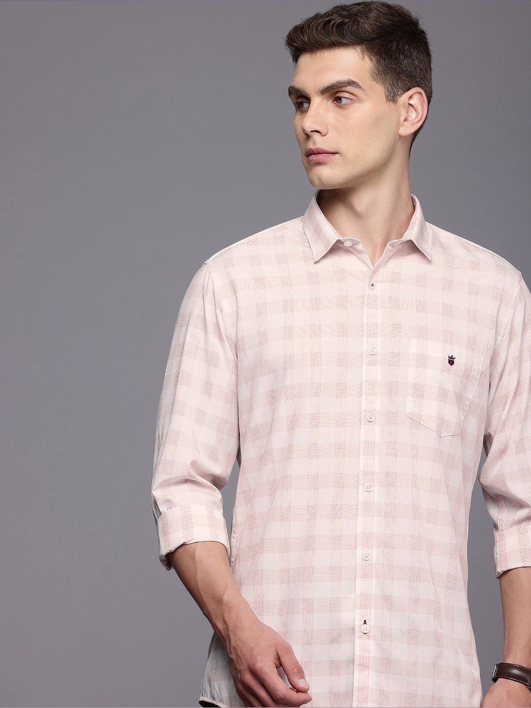 

Louis Philippe Sport Slim Fit Tartan Checks Opaque Casual Shirt, Off white