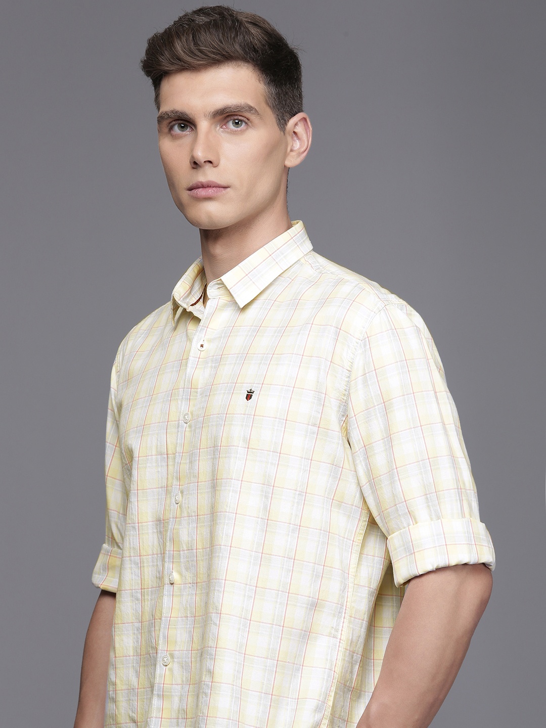 

Louis Philippe Sport Plaid Checks Slim Fit Shirt, Yellow