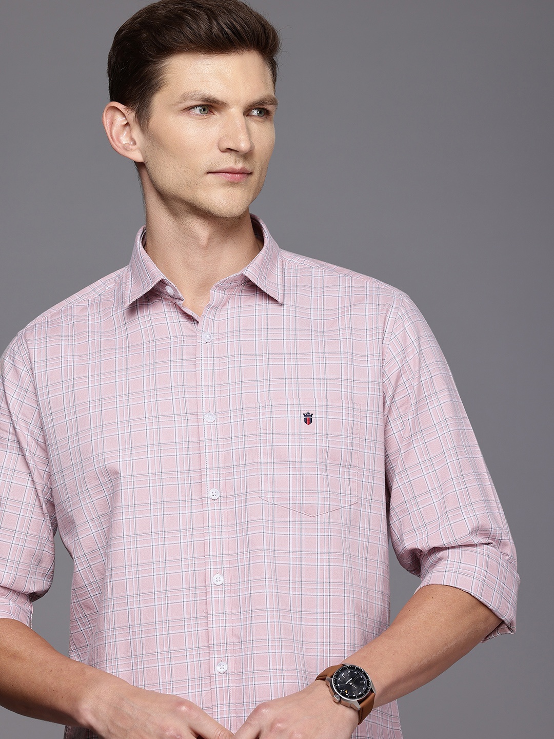 

Louis Philippe Sport Slim Fit Checked Casual Shirt, Pink