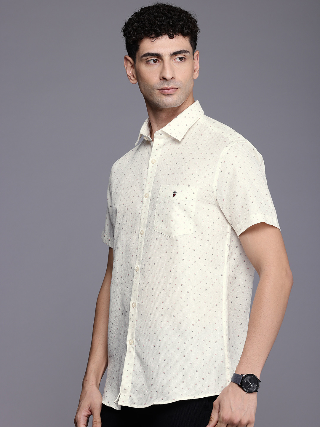

Louis Philippe Sport Slim Fit Printed Pure Cotton Casual Shirt, Yellow