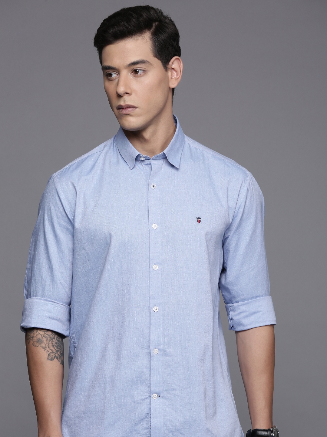 

Louis Philippe Sport Cotton Slim Fit Opaque Casual Shirt, Blue